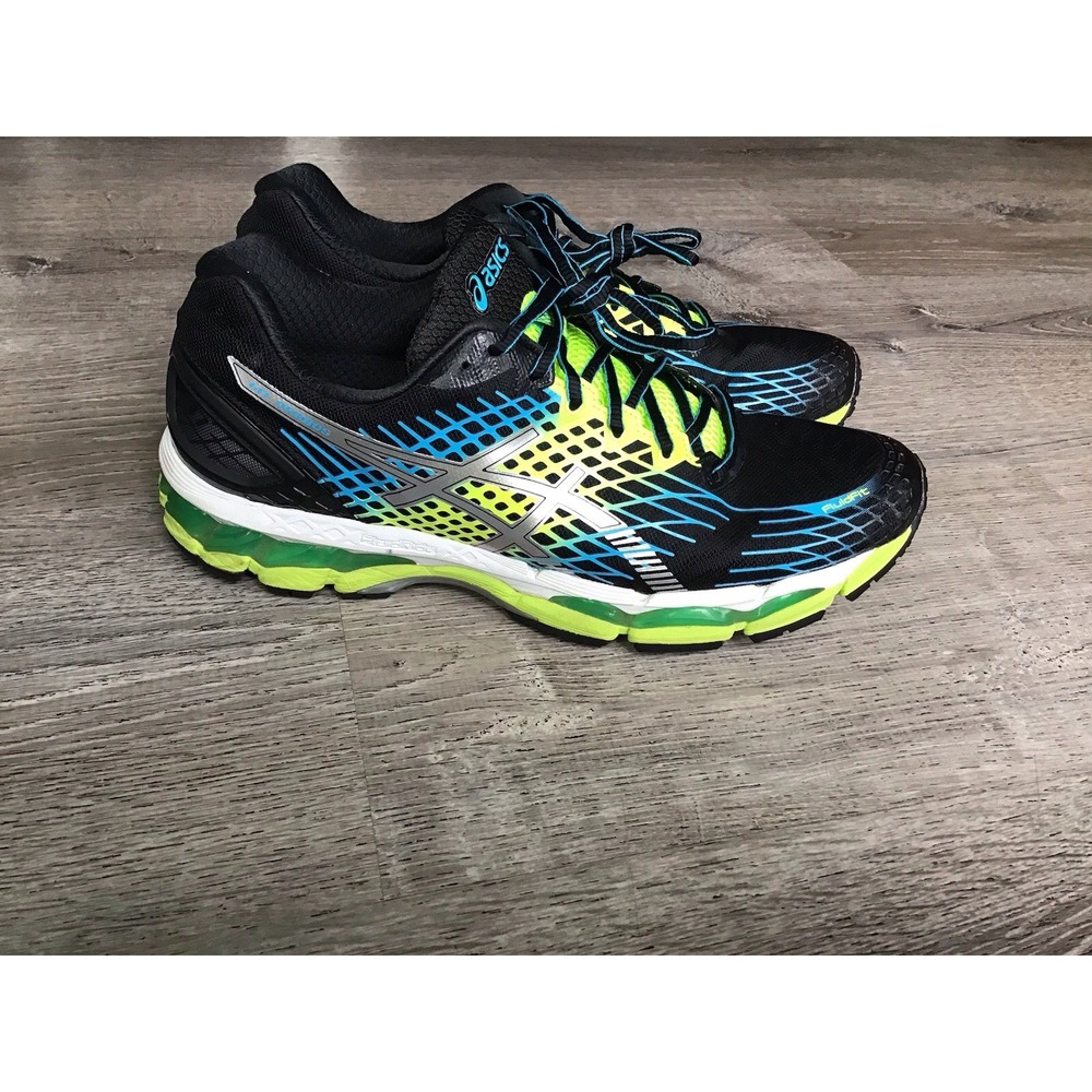 Asics Gel-Nimbus 17 Mens Size 12 Running Shoes Black Flash Yellow T507N
